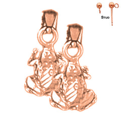 14K or 18K Gold Frog Earrings