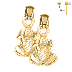 14K or 18K Gold Frog Earrings