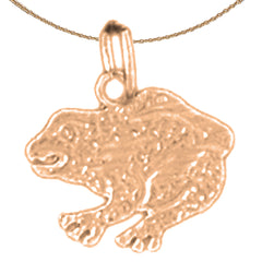 Colgante de rana de oro de 14K o 18K