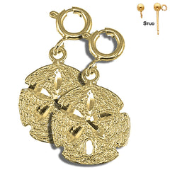 14K or 18K Gold Sand Dollar Earrings