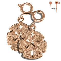 14K or 18K Gold Sand Dollar Earrings