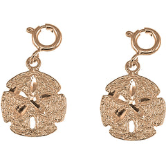 14K or 18K Gold 20mm Sand Dollar Earrings