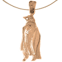 14K oder 18K Gold Pinguin Anhänger