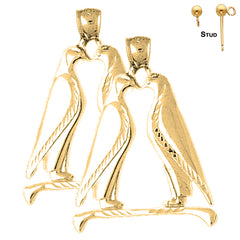 14K oder 18K Gold 36mm Pinguine küssende Ohrringe