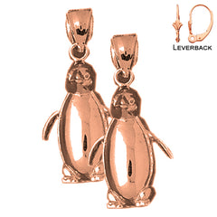 14K or 18K Gold Penguin Earrings