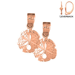 14K or 18K Gold Sand Dollar Earrings