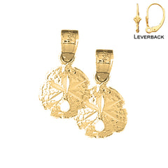 14K or 18K Gold Sand Dollar Earrings