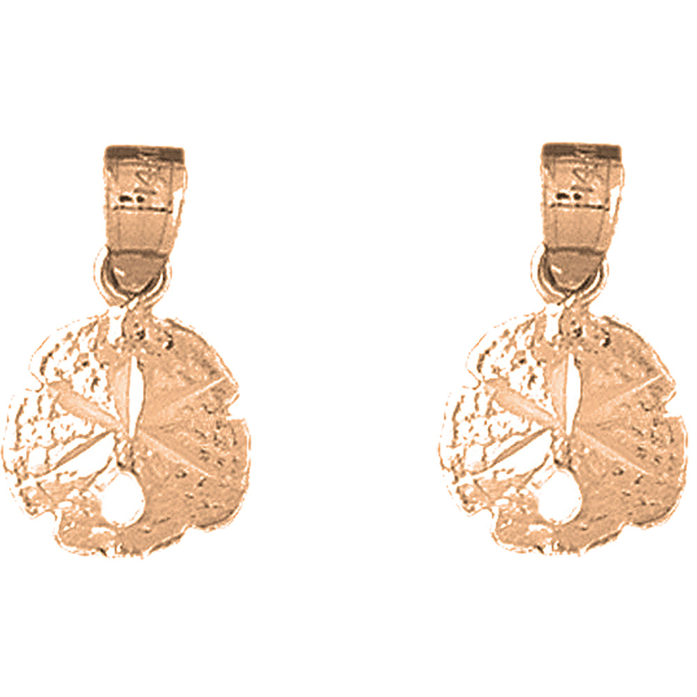 14K or 18K Gold 19mm Sand Dollar Earrings
