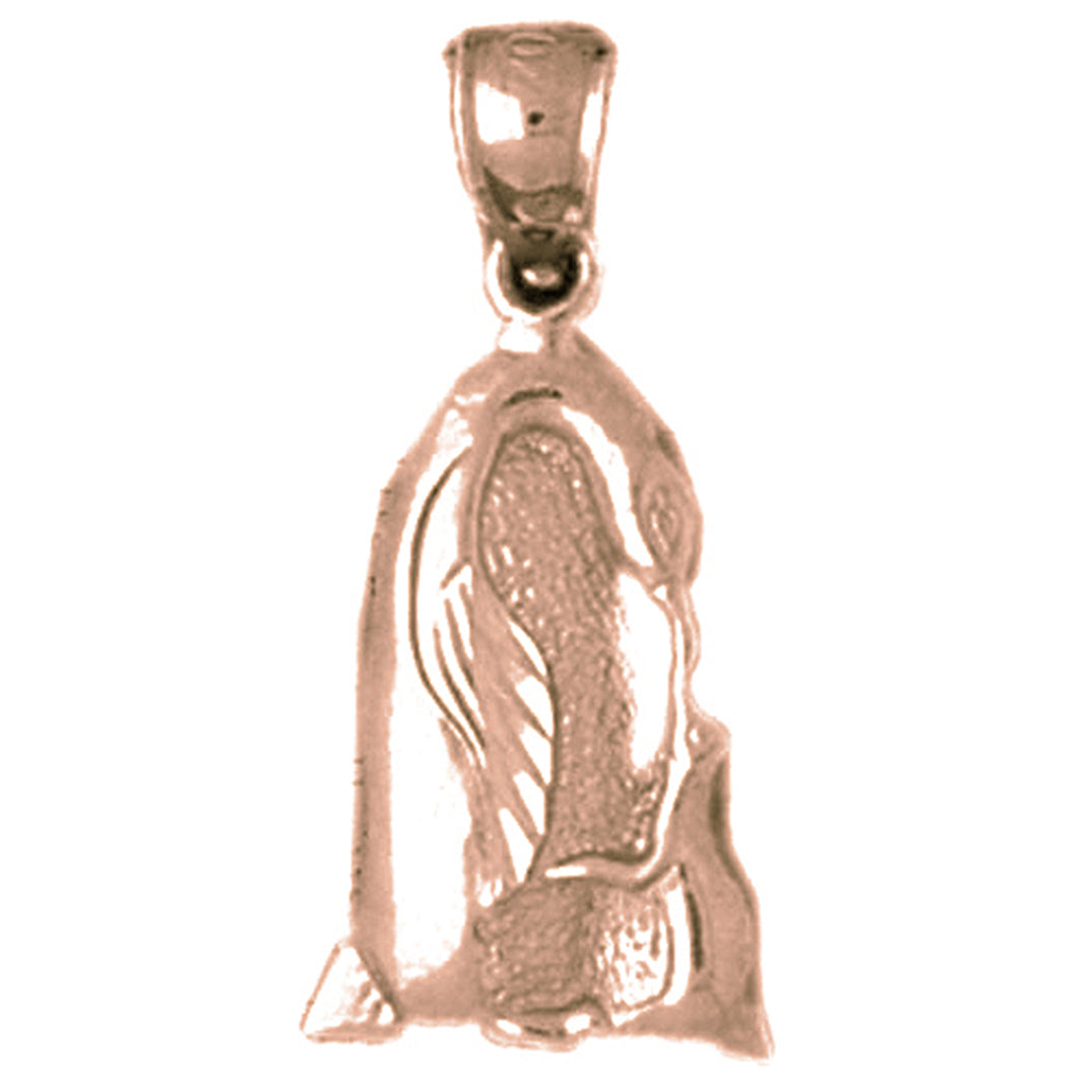 14K or 18K Gold Mother Feeding Baby Penguin Pendant