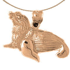 14K or 18K Gold Seal Pendant