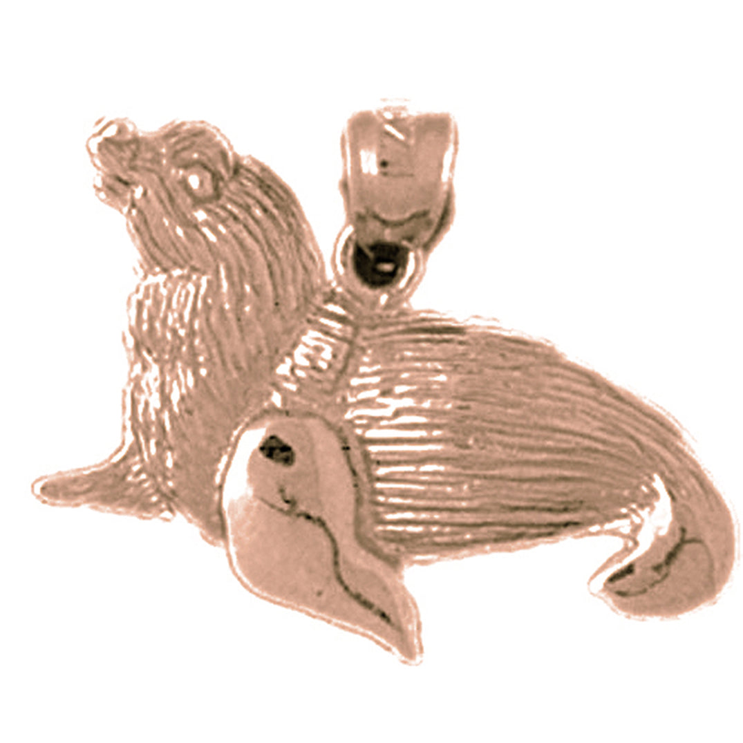14K or 18K Gold Seal Pendant