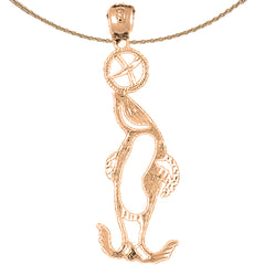 14K or 18K Gold Seal With Ball Pendant