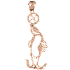 14K or 18K Gold Seal With Ball Pendant