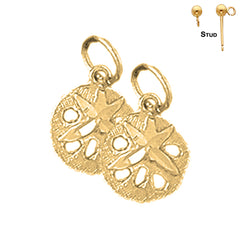 14K oder 18K Gold 15mm Sanddollar Ohrringe