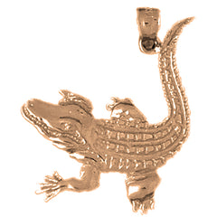 10K, 14K or 18K Gold Alligator Pendant