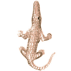 10K, 14K or 18K Gold Crocodile Pendant