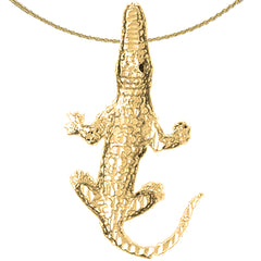 Krokodilanhänger aus 10 Karat, 14 Karat oder 18 Karat Gold