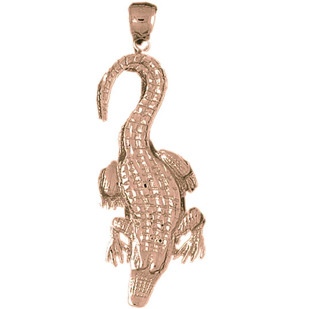 10K, 14K or 18K Gold Alligator Pendant