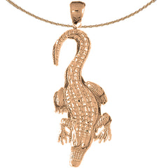 10K, 14K or 18K Gold Alligator Pendant
