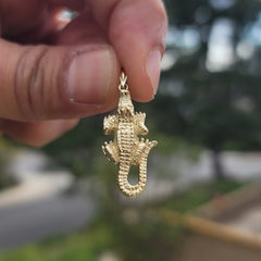10K, 14K or 18K Gold Alligator Pendant