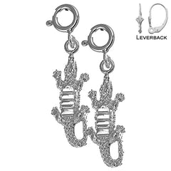 14K or 18K Gold Crocodile Earrings