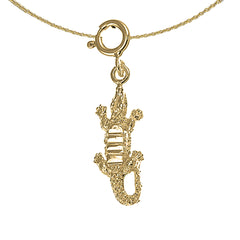 14K or 18K Gold Crocodile Pendant