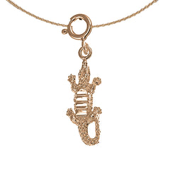 14K or 18K Gold Crocodile Pendant