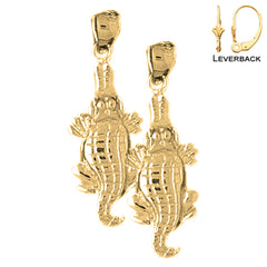 14K or 18K Gold Alligator Earrings