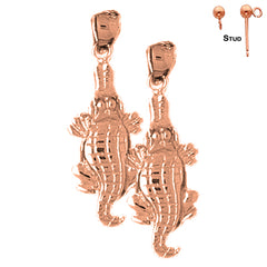 14K or 18K Gold Alligator Earrings
