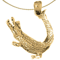 10K, 14K or 18K Gold Crocodile Pendant