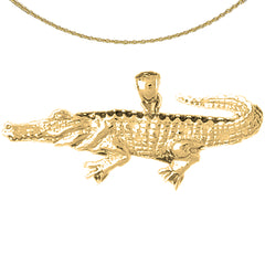 10K, 14K or 18K Gold Crocodile Pendant
