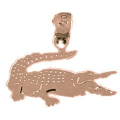 14K or 18K Gold Alligator Pendant
