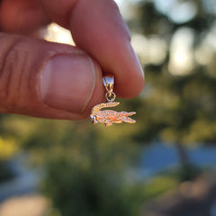14K or 18K Gold Alligator Pendant