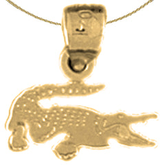 14K or 18K Gold Alligator Pendant