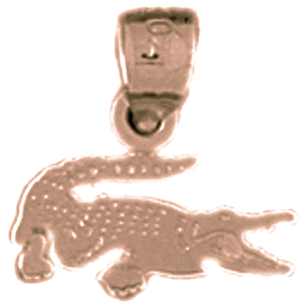 14K or 18K Gold Alligator Pendant