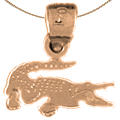 14K or 18K Gold Alligator Pendant