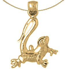 14K or 18K Gold Iguana Pendant