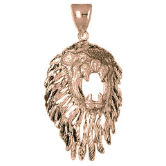 10K, 14K or 18K Gold Lion Head Pendant