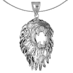 Colgante de cabeza de león de oro de 10K, 14K o 18K