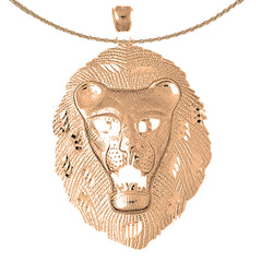 10K, 14K or 18K Gold Lion Head Pendant