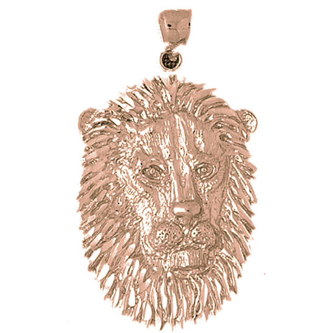 10K, 14K or 18K Gold Lion Head Pendant