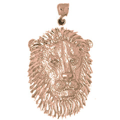 10K, 14K or 18K Gold Lion Head Pendant