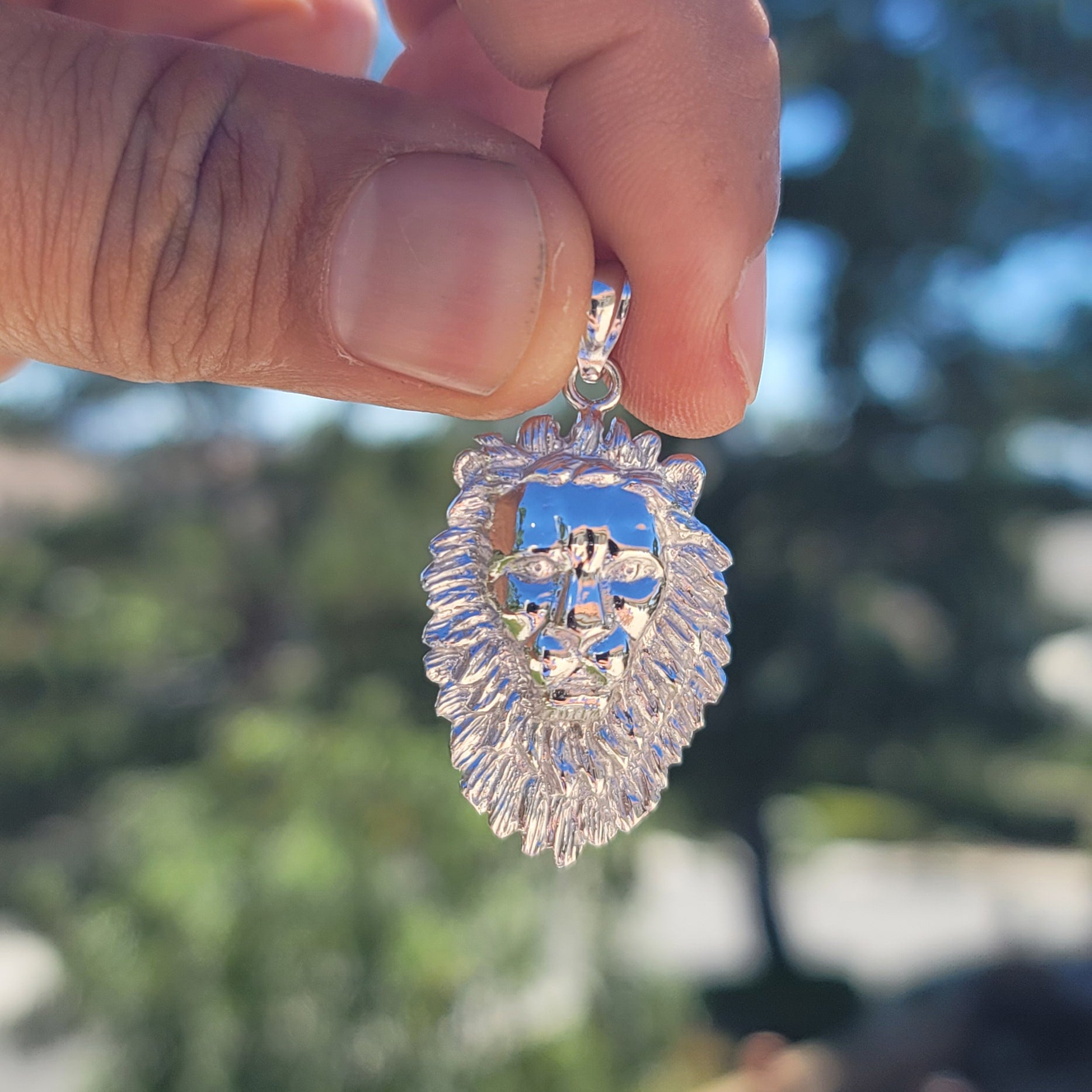 10K, 14K or 18K Gold Lion Head Pendant