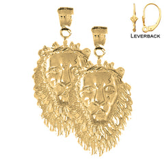 14K or 18K Gold Lion Head Earrings