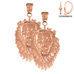 14K or 18K Gold Lion Head Earrings