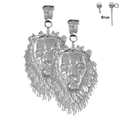 14K or 18K Gold Lion Head Earrings