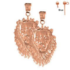 14K or 18K Gold Lion Head Earrings