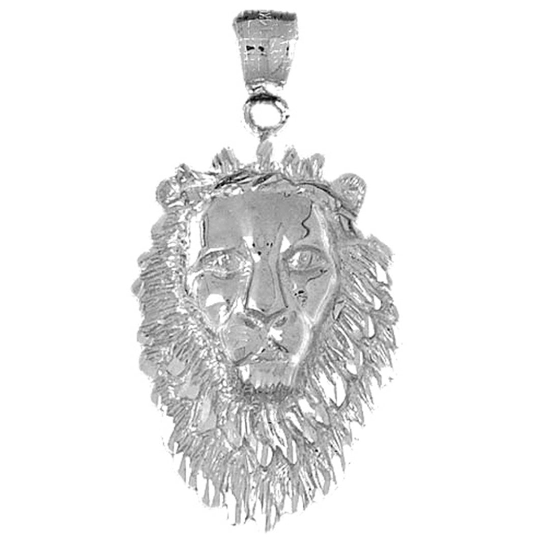 10K, 14K or 18K Gold Lion Head Pendant