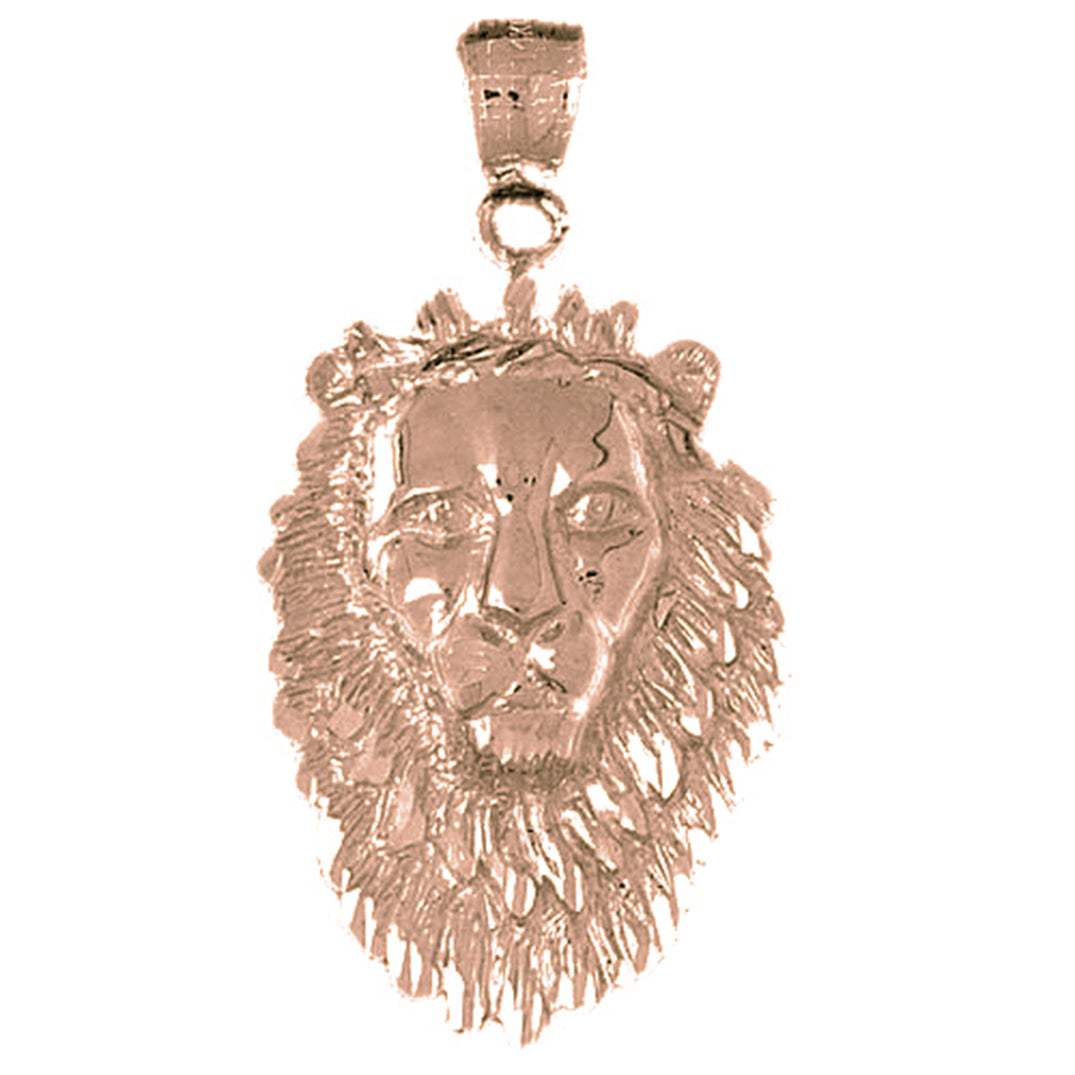 10K, 14K or 18K Gold Lion Head Pendant