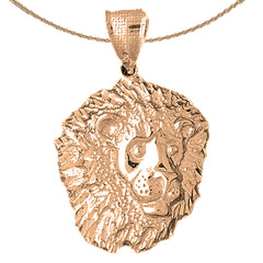 10K, 14K or 18K Gold Lion Head Pendant